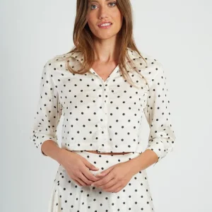 camicia corta in raso