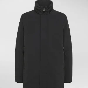 giacca stretch con cappuccio estraibile