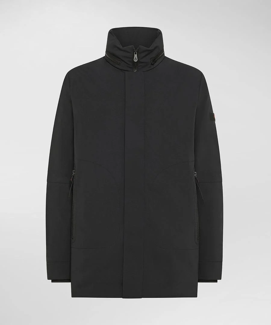 giacca stretch con cappuccio estraibile