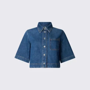 camicia boxy in denim