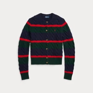 cardigan in lana a trecce