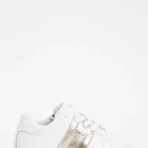 sneakers con inserto oro