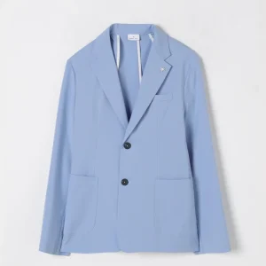 giacca blazer con logo ricamato