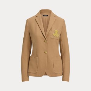 blazer con logo ricamato