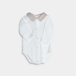 pagliaccetto con colletto a contrasto