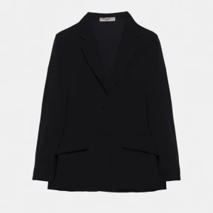 blazer in crepe satin