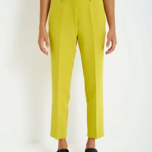 Pantalone slim verde olio