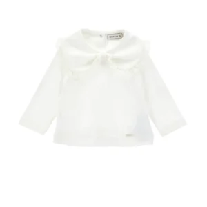 t-shirt con collo pizzo