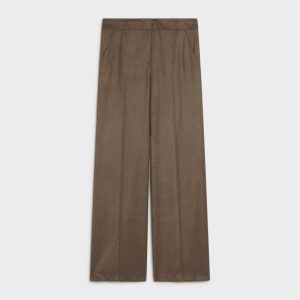 pantaloni in diagonale con vita regolare