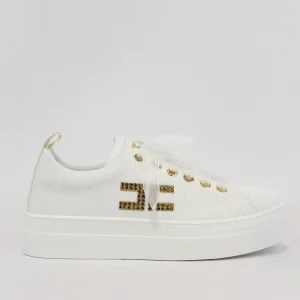 sneakers con logo linguetta