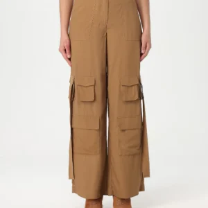 pantaloni cargo in crepe de chine