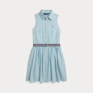 abito in chambray con cintura