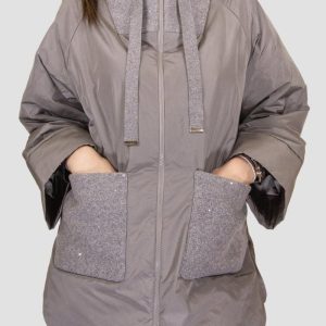 piumino collo alto con coulisse