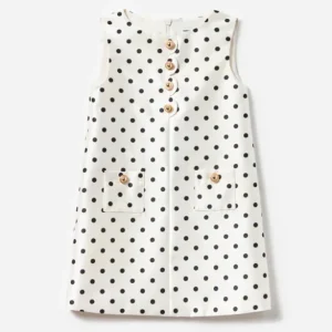 abito smanicato a pois