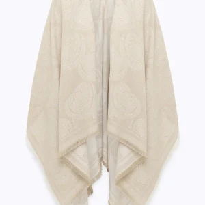 poncho jacquard a rose
