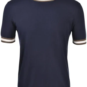 t-shirt in maglia con contrasti