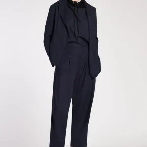 pantalone ampio in garza di lana