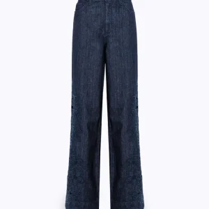 Jeans flare ricamo in denim