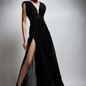 Abito cerimonia con ampio spacco