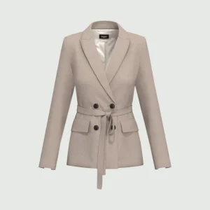 giacca in flanella con cinta