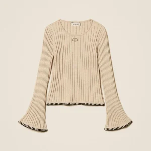 maglia baby a coste con ricamo