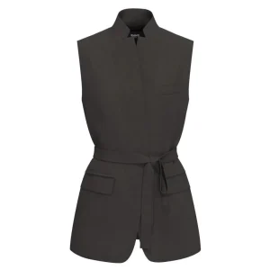 blazer smanicato con cinta