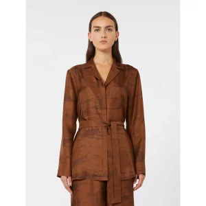 giacca in seta stampata