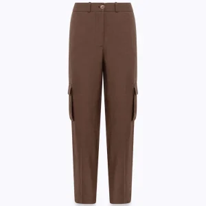 Pantaloni cargo in misto lino