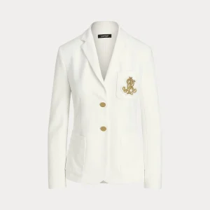 blazer con logo ricamato