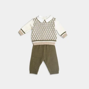 completino due pezzi con motivo a rombi