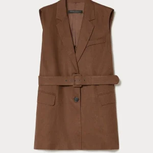 gilet in tela di lino