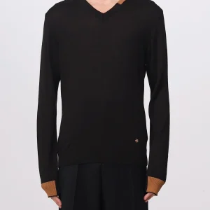 Maglioncino con collo bicolor