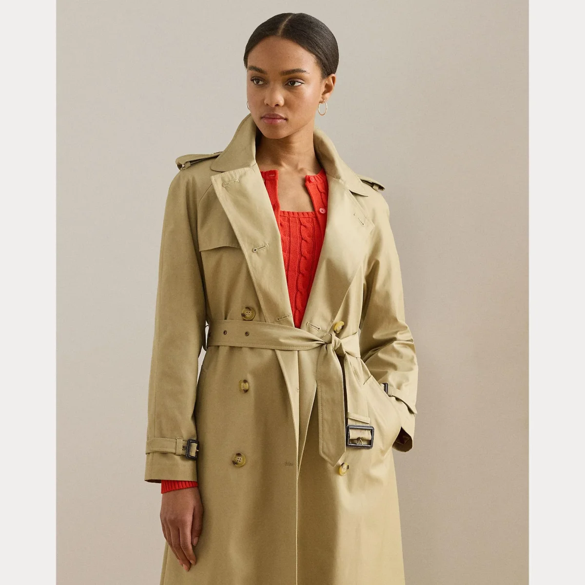 Trench doppiopetto con cintura - immagine 3