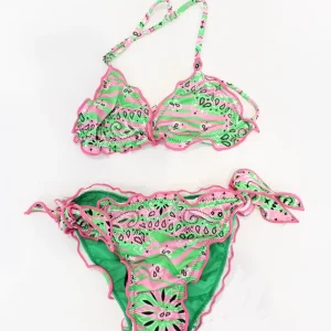 bikini due pezzi con fantasia