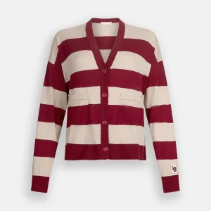 cardigan in maglia a righe