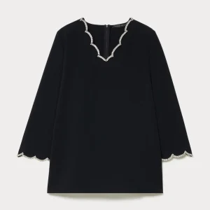 blusa in cady con ricamo