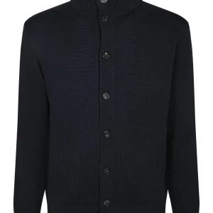 cardigan in lana collo alto