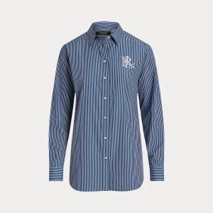 camicia a righe con logo