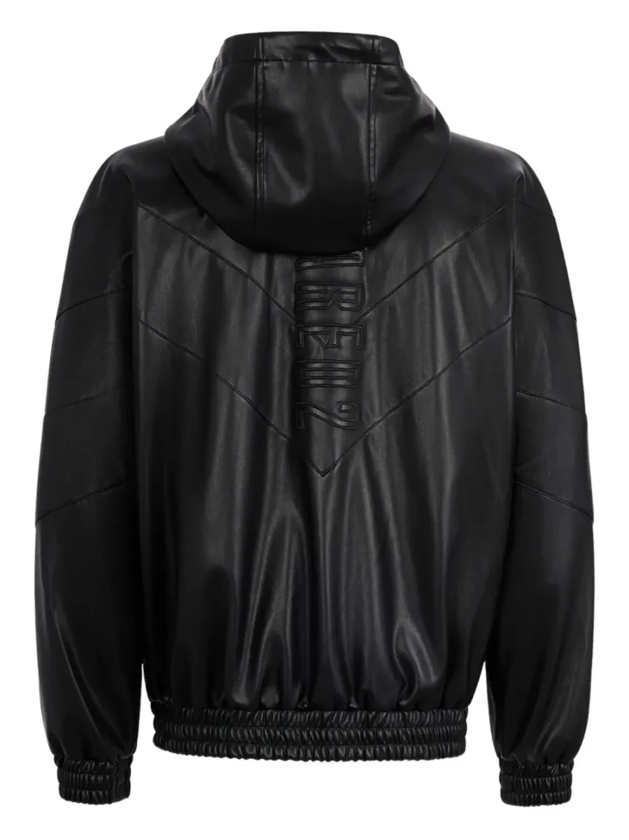 DSQUARED2 - FAUX LEATHER ZIPPED HOODIE - immagine 3