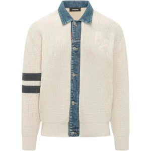 DSQUARED2 - DENIM & KNIT CARDIGAN