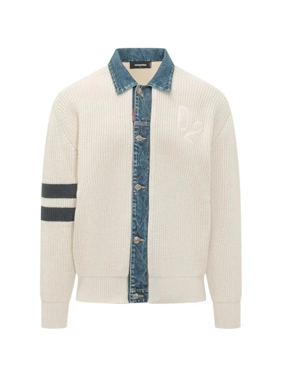 DSQUARED2 - DENIM & KNIT CARDIGAN