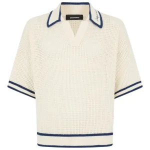 DSQUARED - OPEN WORK KNIT POLO