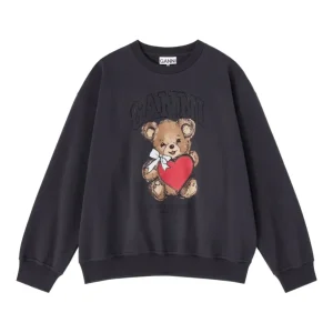 GANNI - CREWNECK BEAR WITH RHINESTONES
