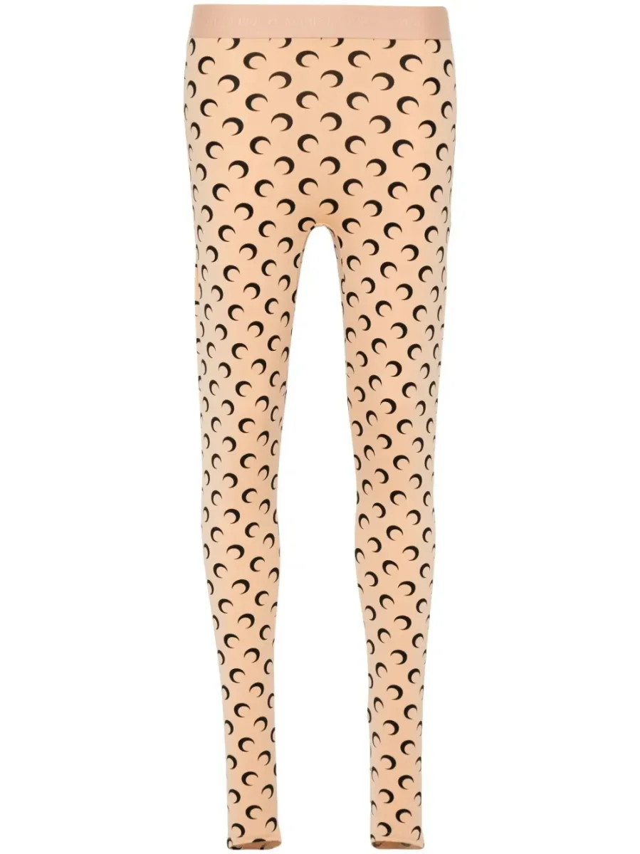 MARINE SERRE - MOON PRINTED JERSEY LEGGINGS