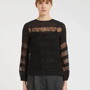 maglia in pizzo trasparente