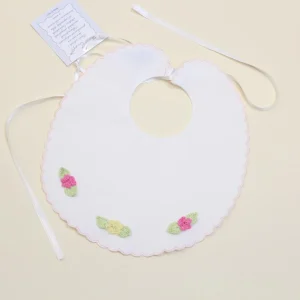 BAVETTA NEONATO CON RICAMI in cotone