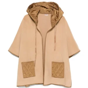 poncho con cappuccio e tasche