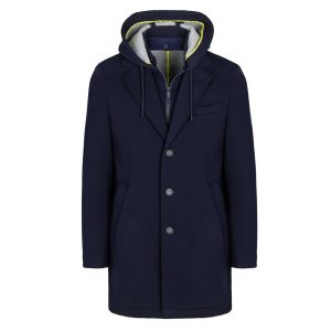 cappotto con cappuccio e pettorina