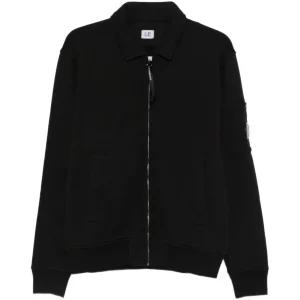 C.P. COMPANY - COTTON DIAGONAL FLEECE ZIP LENS SWEATSHIRT  Felpa