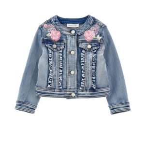 giacca in denim floreale